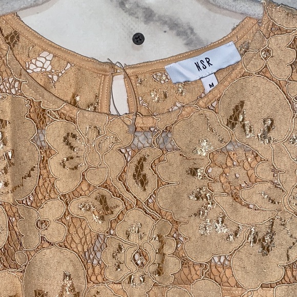 NSR Beige Lace Midi Dress - Picture 4 of 13